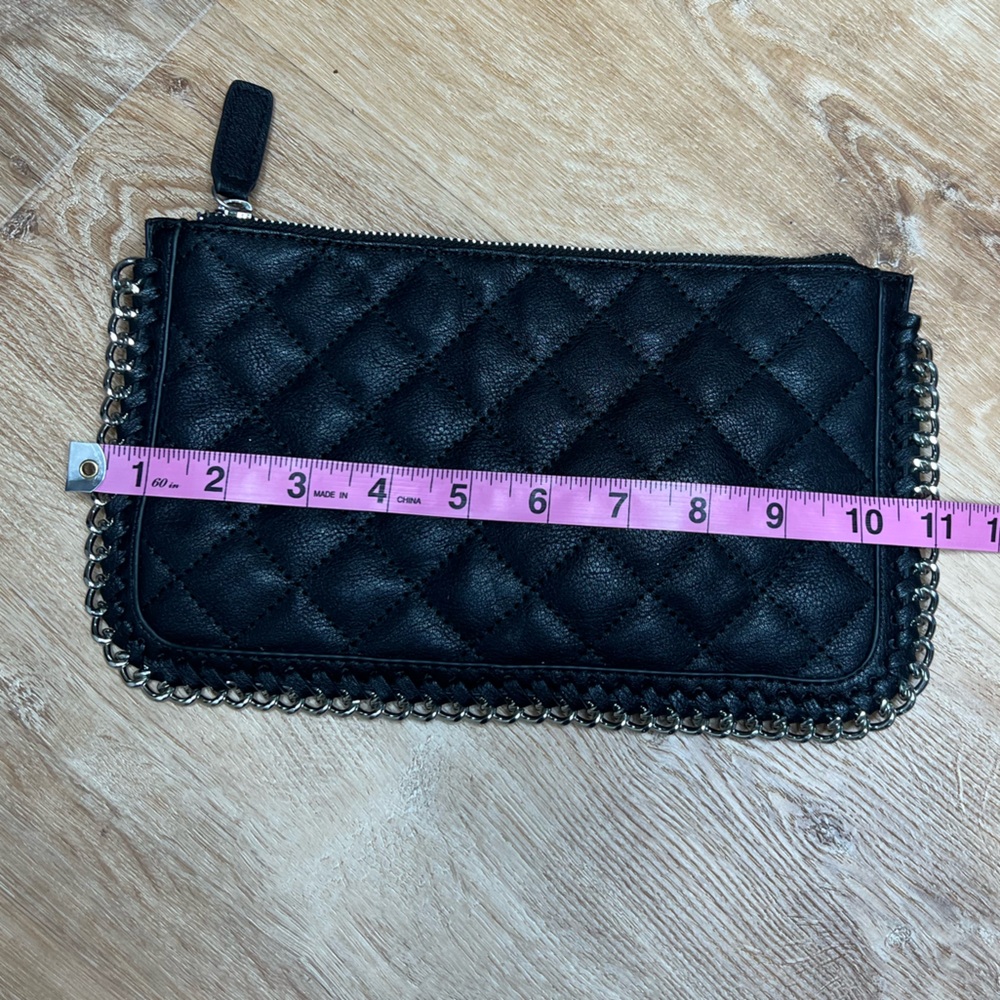 Forever 21 soft faux quilted leather with silver metal chain detail. Clutch. - Picture 4 of 6